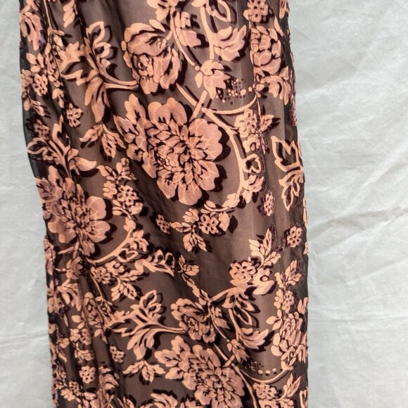 Dress Forum Women's Size Small Black Pink Floral Lace Up Back Midi Dress - Picture 5 of 7